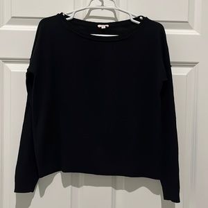 Cuyana black, wool and cashmere boat neck sweater